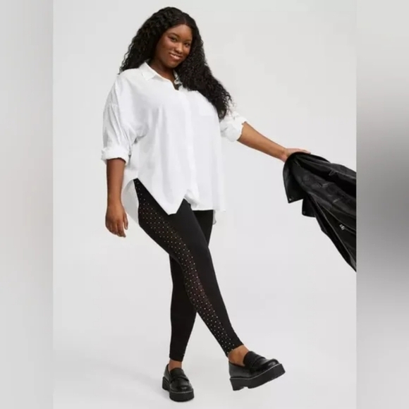 Torrid Full-Length Inset Legging with Polka Dots - Black - NWT - Size 4 - Picture 4 of 4